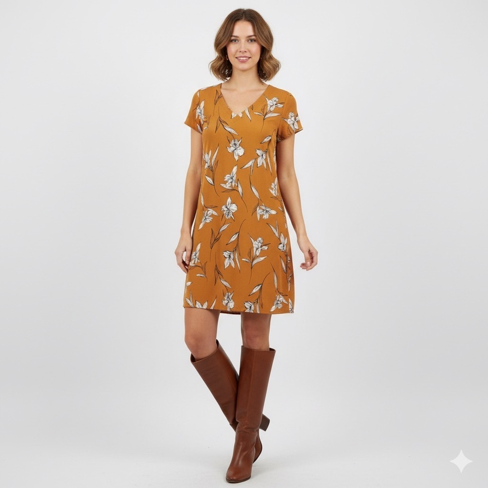A New Day Yellow Floral Mini Dress